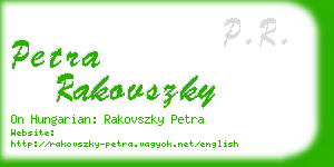 petra rakovszky business card